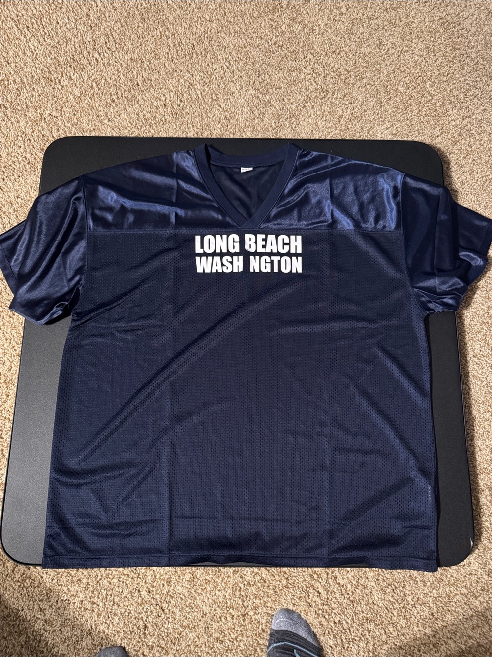 Navy Blue 'Long Beach Washington' Graphic Jersey